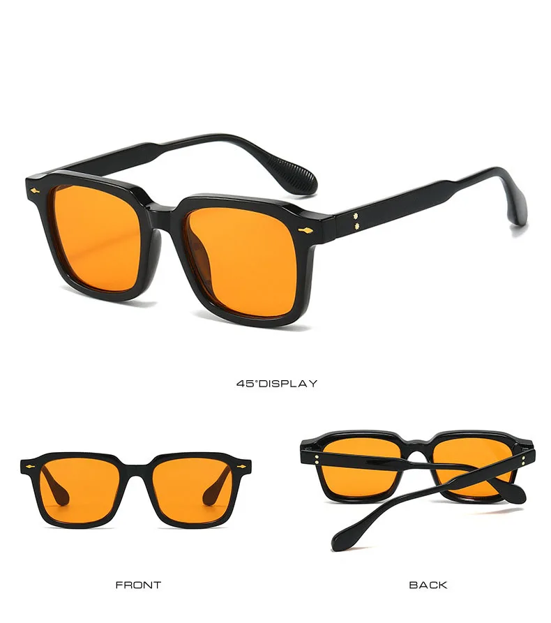 Square Black Myopia Sunglasses Men Women Finished Tinted Lenses Prescription Eyewear Negative Diopter for Outdoor Sun Shade
