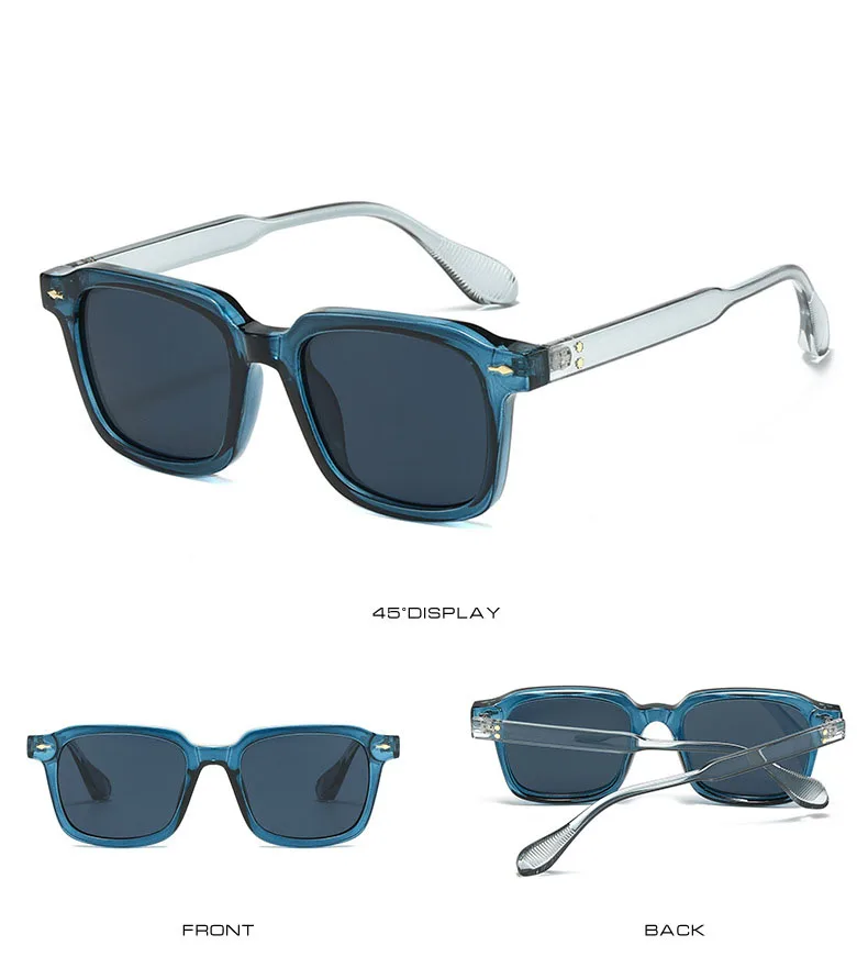 Square Black Myopia Sunglasses Men Women Finished Tinted Lenses Prescription Eyewear Negative Diopter for Outdoor Sun Shade