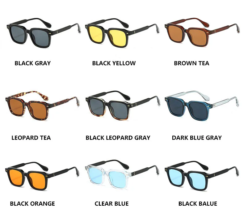 Square Black Myopia Sunglasses Men Women Finished Tinted Lenses Prescription Eyewear Negative Diopter for Outdoor Sun Shade