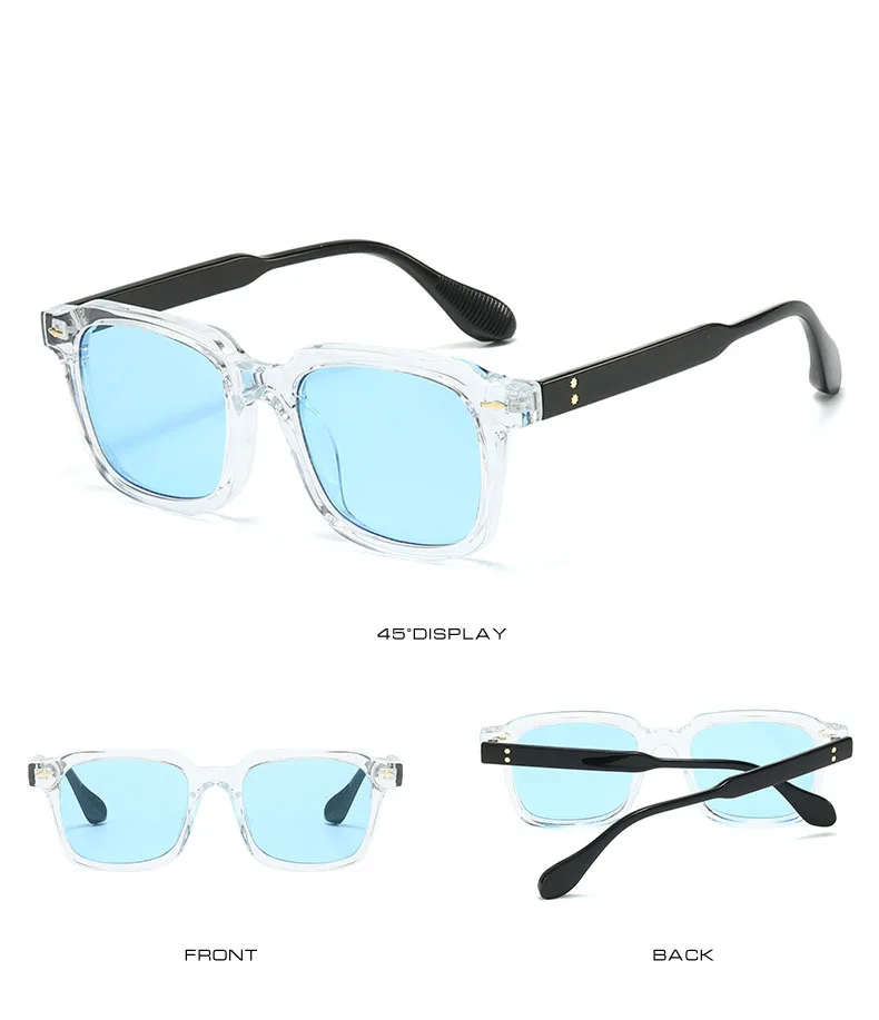 Square Black Myopia Sunglasses Men Women Finished Tinted Lenses Prescription Eyewear Negative Diopter for Outdoor Sun Shade