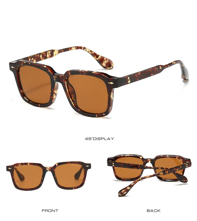 Square Black Myopia Sunglasses Men Women Finished Tinted Lenses Prescription Eyewear Negative Diopter for Outdoor Sun Shade