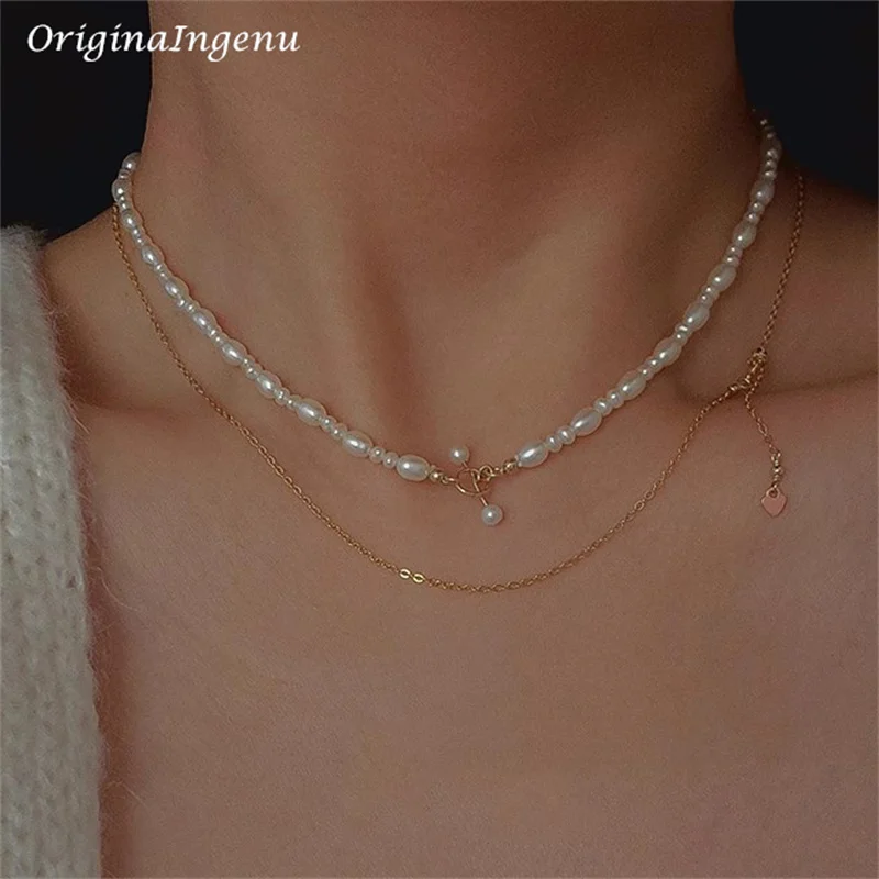 Natural Pearl Necklace 14K Gold Filled Handmade Pendants Vintage Jewelry Tarnish Resistant  Jewelry for Women
