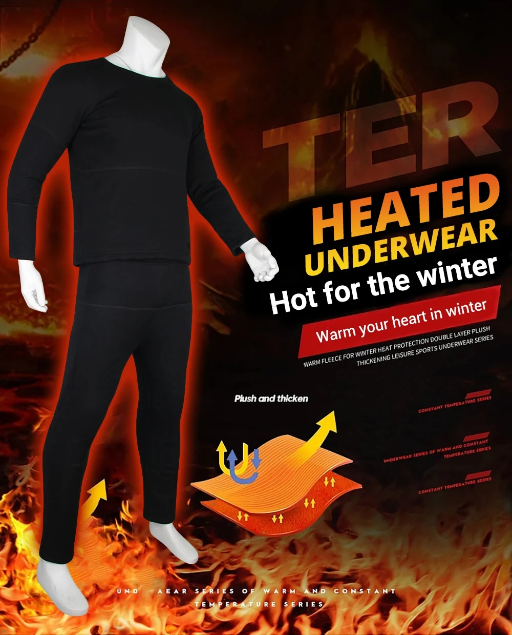 Men's Heated Thermal Underwear Set Women Winter Outdoor Sports Underwear 28 Heating Areas Heated Shirt Pant USB Electric Heating