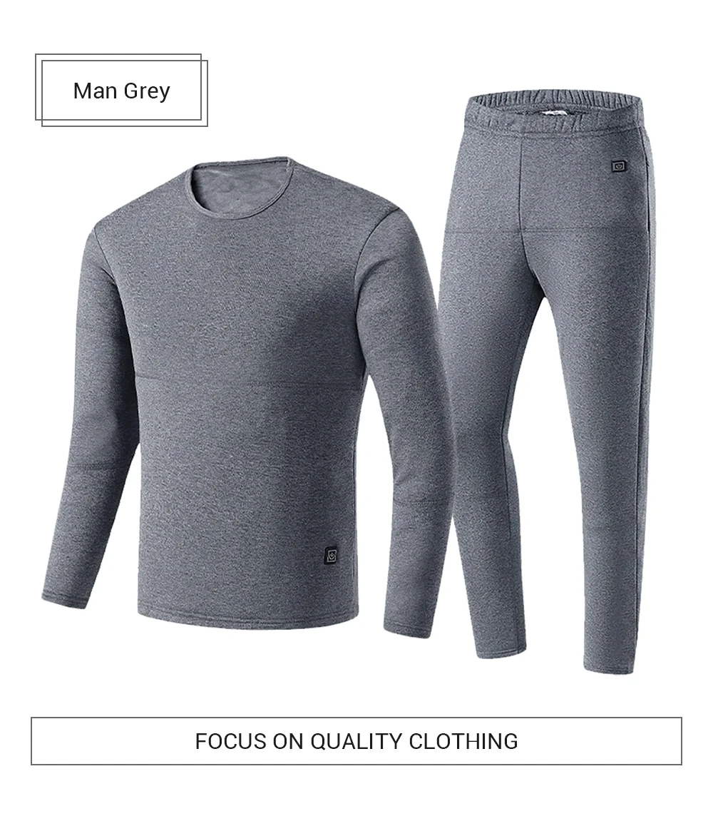 Men's Heated Thermal Underwear Set Women Winter Outdoor Sports Underwear 28 Heating Areas Heated Shirt Pant USB Electric Heating