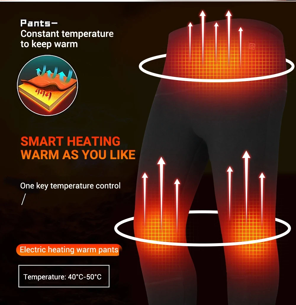 Men's Heated Thermal Underwear Set Women Winter Outdoor Sports Underwear 28 Heating Areas Heated Shirt Pant USB Electric Heating