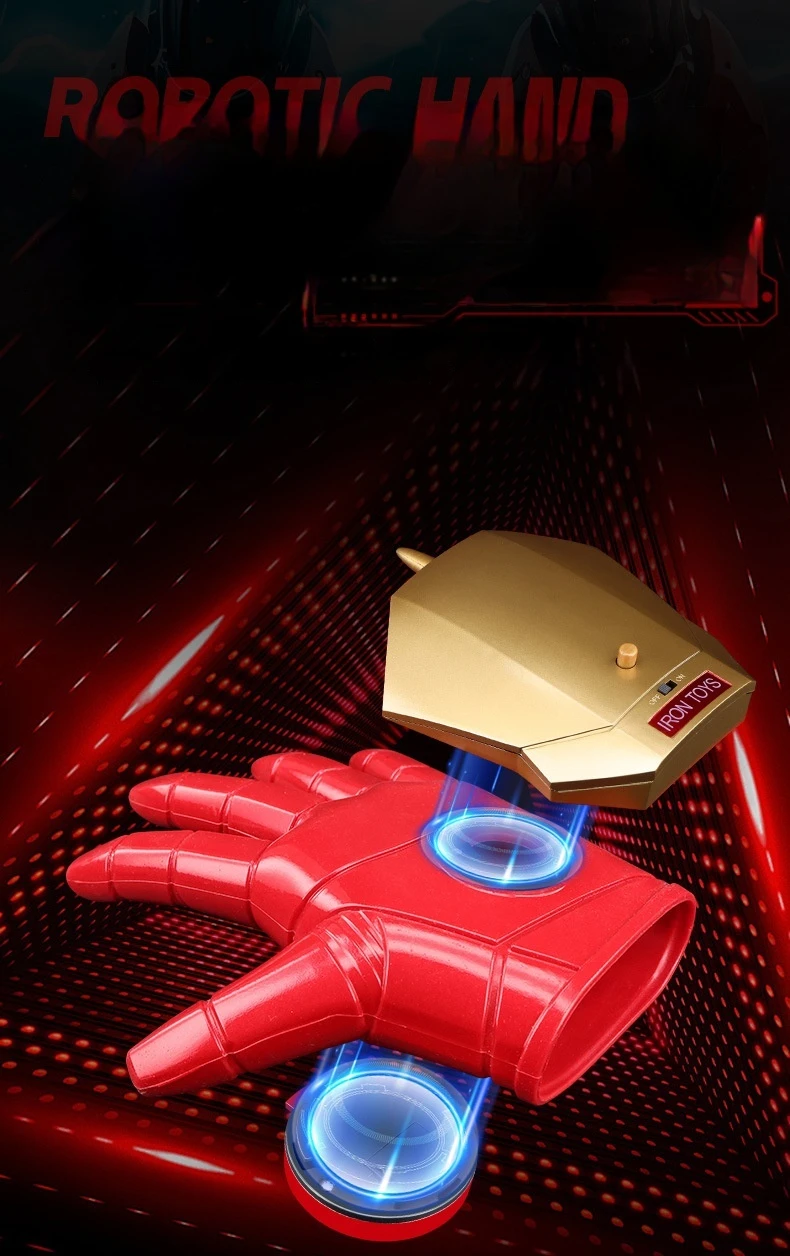 Iron Man Glove Cosplay Toys Ironman Wearable Gloves Anime Action Figure Manga Figurine 1:1 Scale Party Props Peripheral Gift