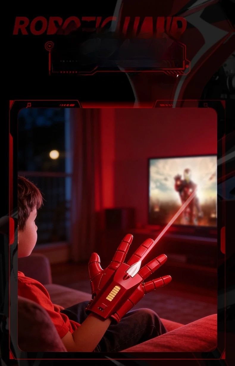 Iron Man Glove Cosplay Toys Ironman Wearable Gloves Anime Action Figure Manga Figurine 1:1 Scale Party Props Peripheral Gift