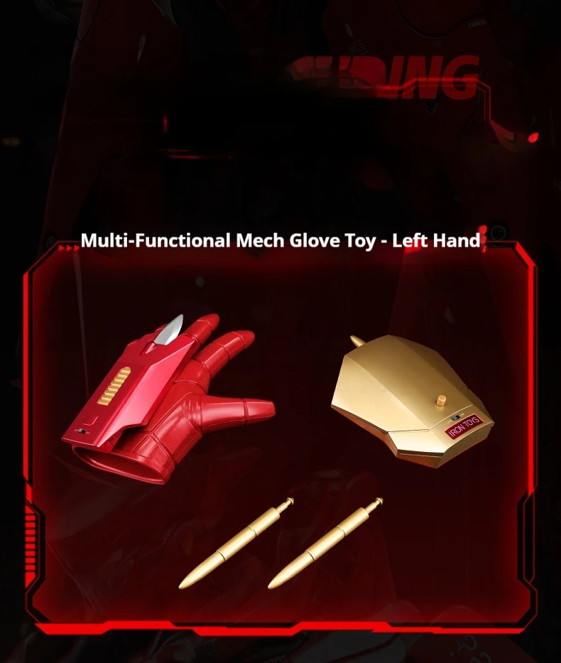 Iron Man Glove Cosplay Toys Ironman Wearable Gloves Anime Action Figure Manga Figurine 1:1 Scale Party Props Peripheral Gift