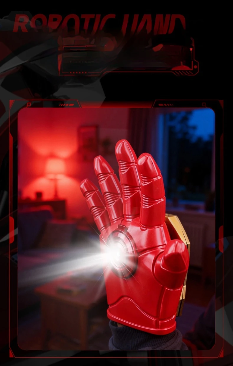 Iron Man Glove Cosplay Toys Ironman Wearable Gloves Anime Action Figure Manga Figurine 1:1 Scale Party Props Peripheral Gift