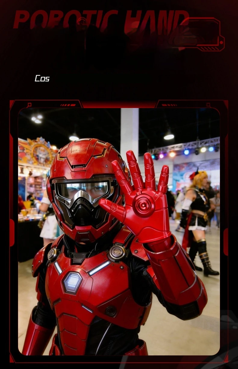Iron Man Glove Cosplay Toys Ironman Wearable Gloves Anime Action Figure Manga Figurine 1:1 Scale Party Props Peripheral Gift