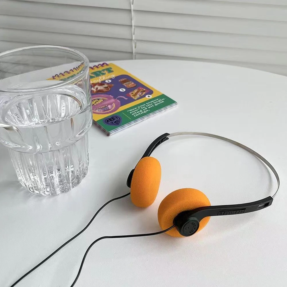 Portable Classic Vintage-80's Headphones Sports Fashion Adjustable Retro Headphone Wired PVC Walkman Laptop