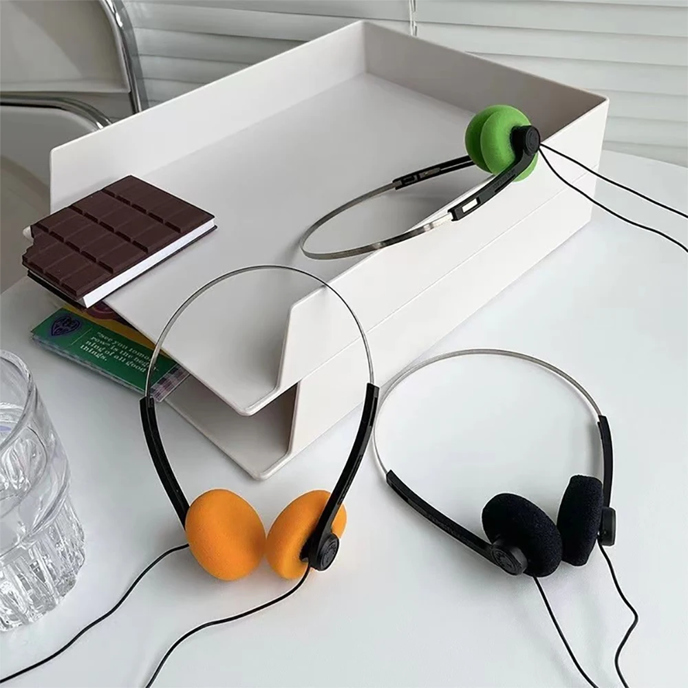 Portable Classic Vintage-80's Headphones Sports Fashion Adjustable Retro Headphone Wired PVC Walkman Laptop