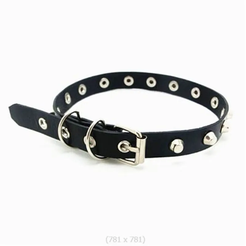 2022 New Spike Choker Punk Collar Female Women Men Black Leather Studded Rivets Chocker Necklace Goth Jewelry Gothic Accessories