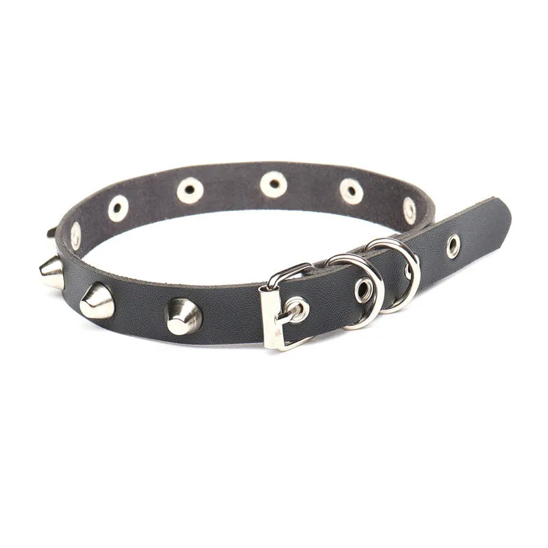 2022 New Spike Choker Punk Collar Female Women Men Black Leather Studded Rivets Chocker Necklace Goth Jewelry Gothic Accessories