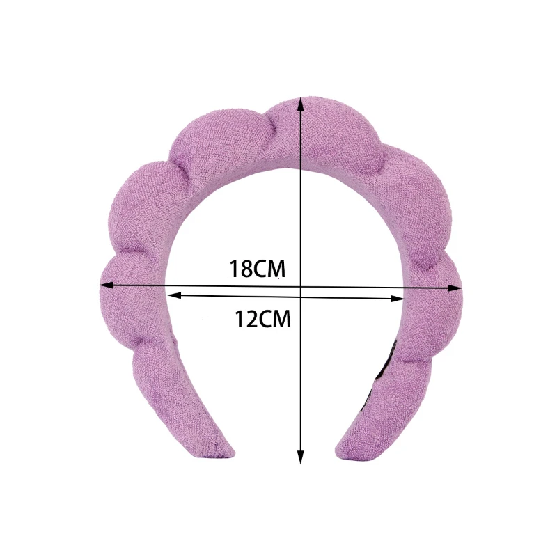 2024 Fashion Sponge Headband for Women Girls Puffy Hair Band Makeup Bubble Retro Terry Cloth Headbands Hair Accessories Headwear