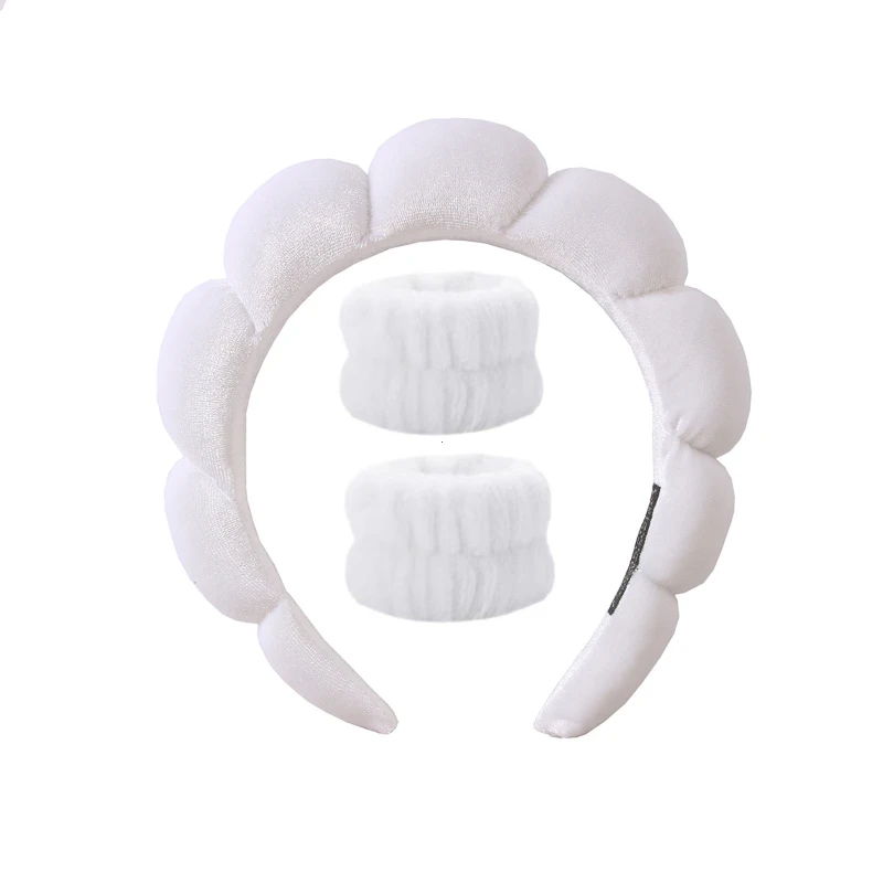 2024 Fashion Sponge Headband for Women Girls Puffy Hair Band Makeup Bubble Retro Terry Cloth Headbands Hair Accessories Headwear
