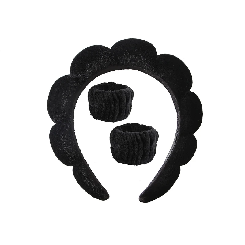 2024 Fashion Sponge Headband for Women Girls Puffy Hair Band Makeup Bubble Retro Terry Cloth Headbands Hair Accessories Headwear