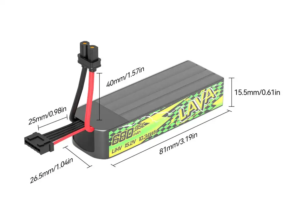 BETAFPV LAVA II 2S-3S 580mAh/680mah 95C Battery XT30 Connector For Pavo Pico II Pavo Femto Pavo20 Pro II FPV Racing Drone