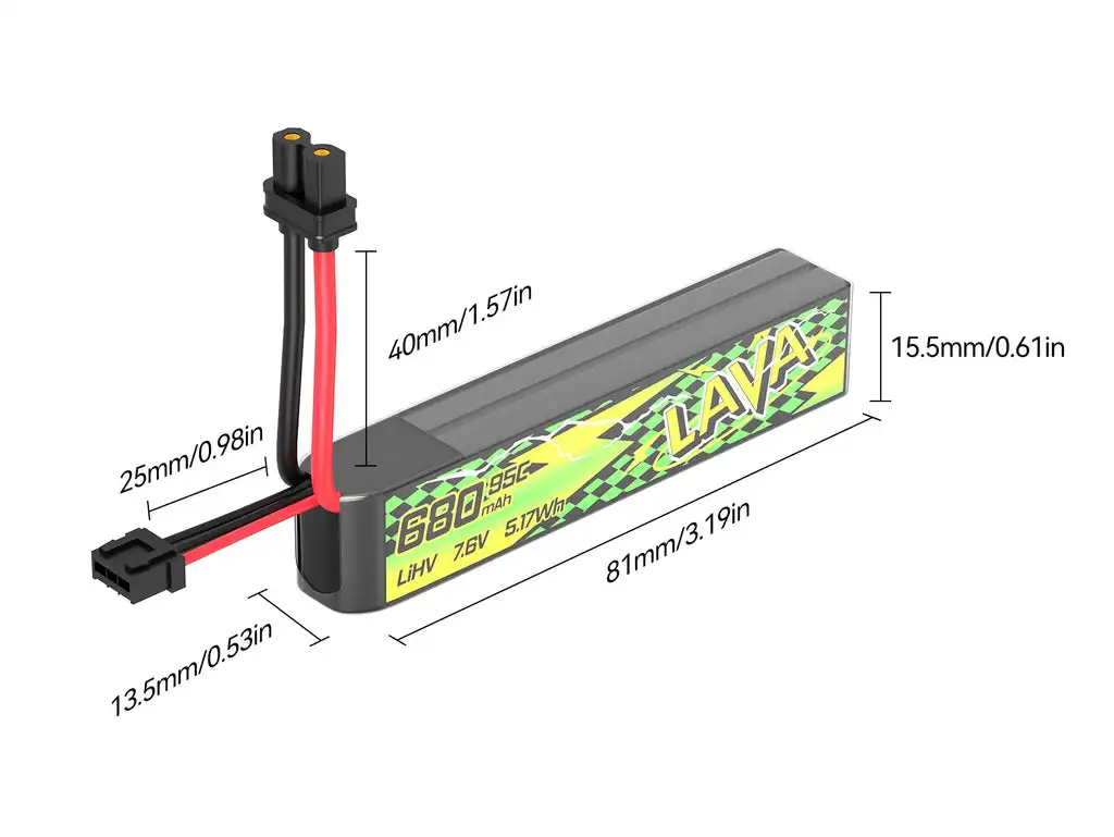 BETAFPV LAVA II 2S-3S 580mAh/680mah 95C Battery XT30 Connector For Pavo Pico II Pavo Femto Pavo20 Pro II FPV Racing Drone