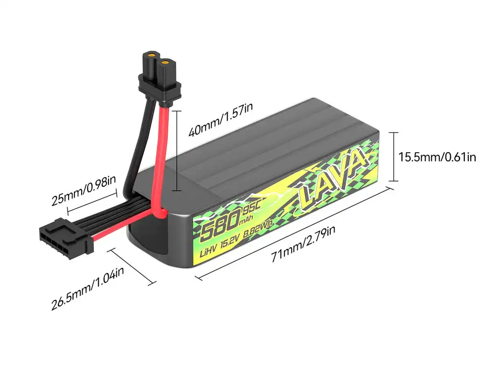BETAFPV LAVA II 2S-3S 580mAh/680mah 95C Battery XT30 Connector For Pavo Pico II Pavo Femto Pavo20 Pro II FPV Racing Drone