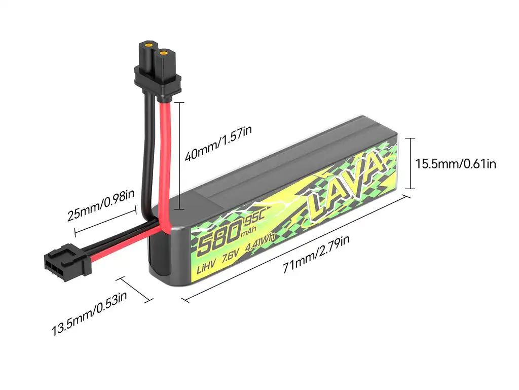BETAFPV LAVA II 2S-3S 580mAh/680mah 95C Battery XT30 Connector For Pavo Pico II Pavo Femto Pavo20 Pro II FPV Racing Drone