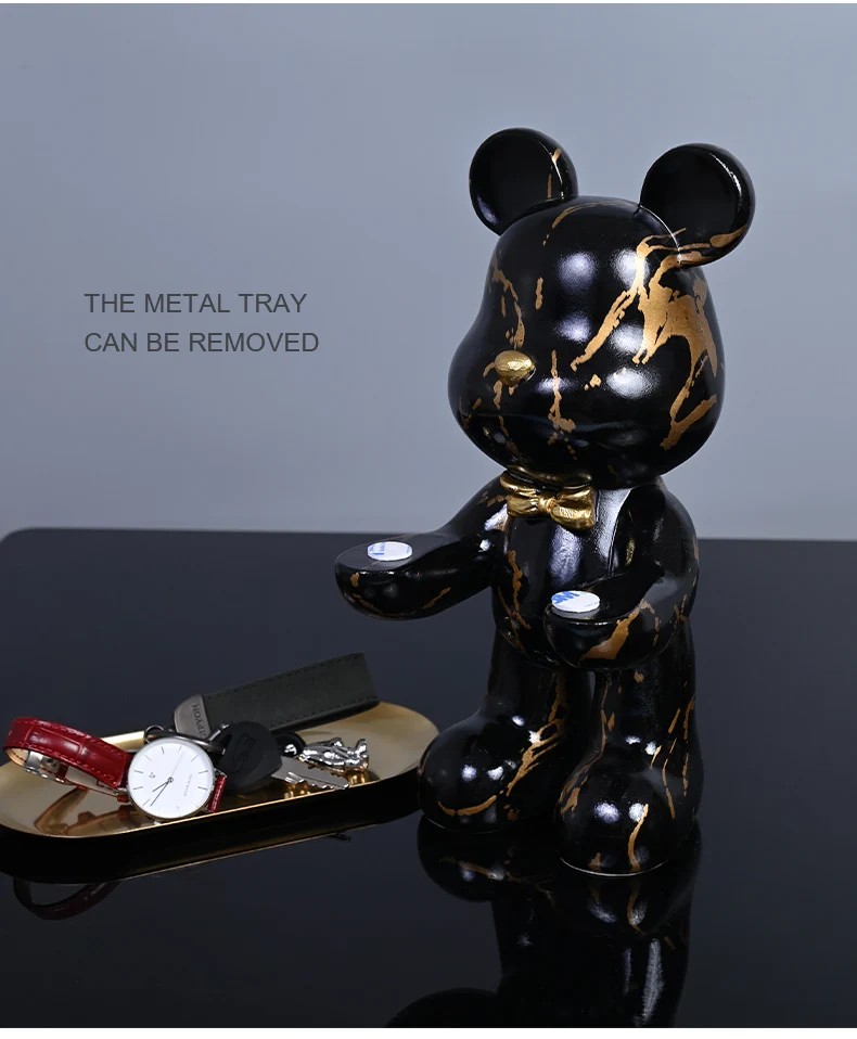 Colorful Bear Statues and Sculptures Butler Figure Ornaments Interior Nordic Decorative Room Table Decoration Resin Crafts Gift