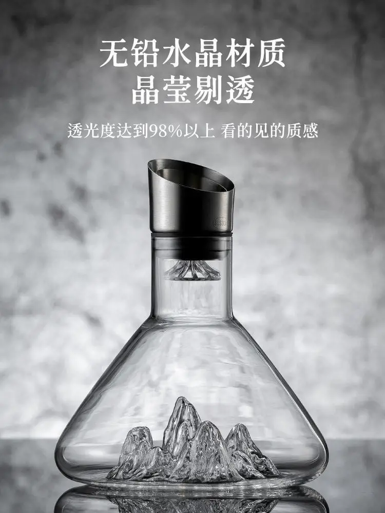 1500ML Iceberg Whisky Wine Decanter Handmade Lead-free Crystal Wine Pourer Carafe Thickened Wine Dispenser Pot Bar Accessories