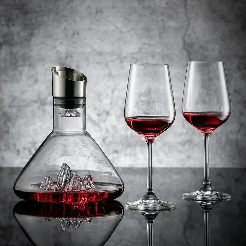 1500ML Iceberg Whisky Wine Decanter Handmade Lead-free Crystal Wine Pourer Carafe Thickened Wine Dispenser Pot Bar Accessories