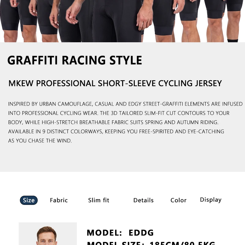 MKEW Men's Breathable Cycling Jersey Pro Team Maillot Summer Spring Road Bike Shirt Lightweight Bicycle Clothing