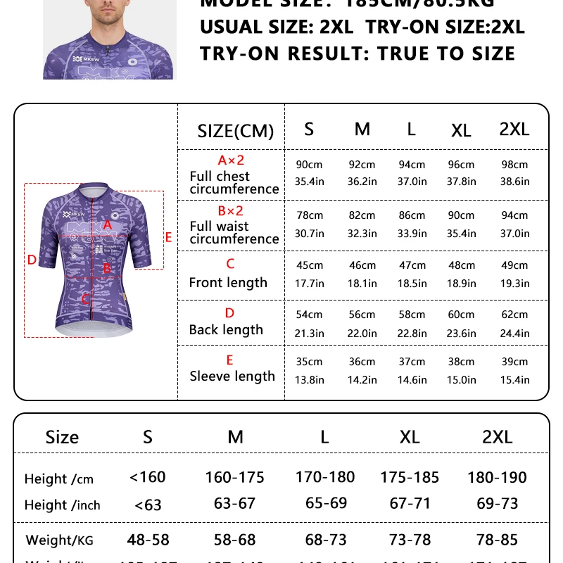 MKEW Men's Breathable Cycling Jersey Pro Team Maillot Summer Spring Road Bike Shirt Lightweight Bicycle Clothing