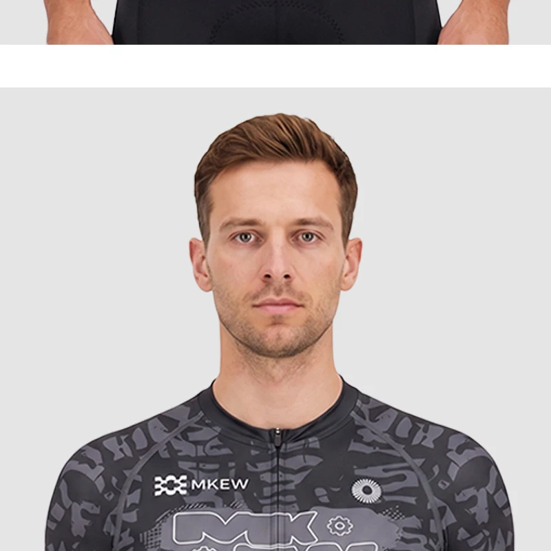MKEW Men's Breathable Cycling Jersey Pro Team Maillot Summer Spring Road Bike Shirt Lightweight Bicycle Clothing