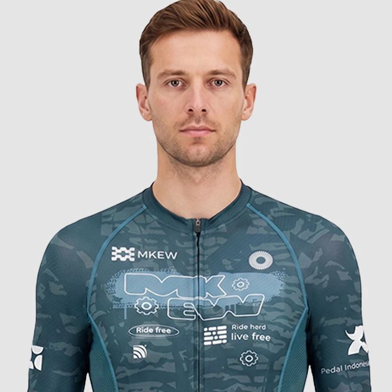 MKEW Men's Breathable Cycling Jersey Pro Team Maillot Summer Spring Road Bike Shirt Lightweight Bicycle Clothing