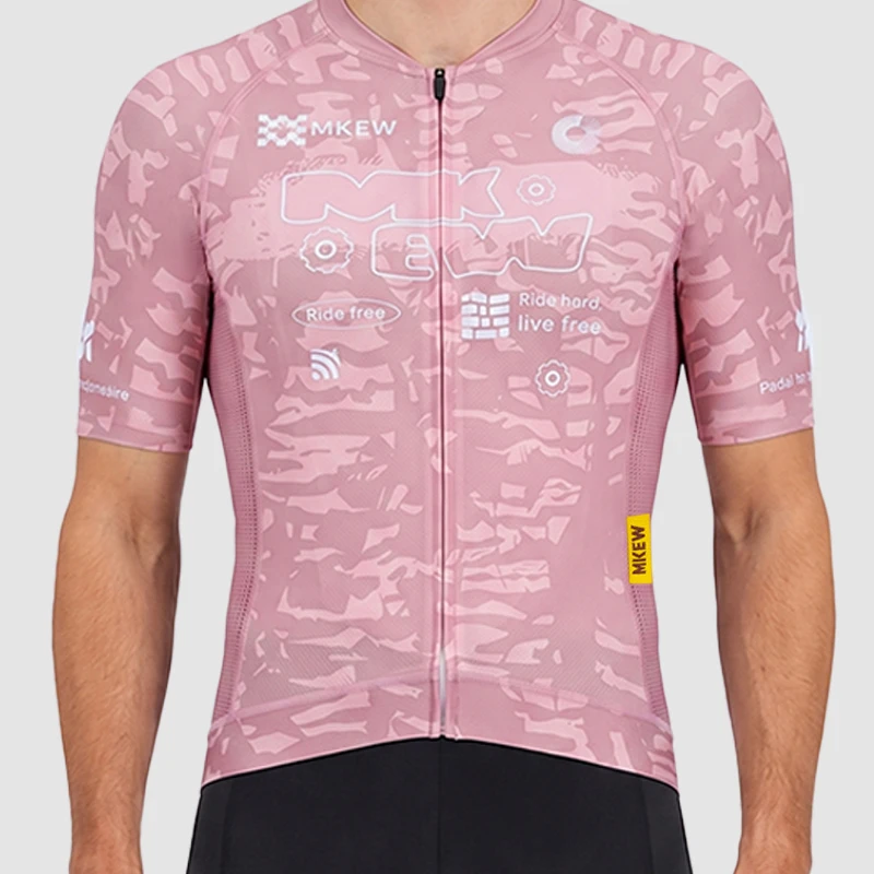 MKEW Men's Breathable Cycling Jersey Pro Team Maillot Summer Spring Road Bike Shirt Lightweight Bicycle Clothing
