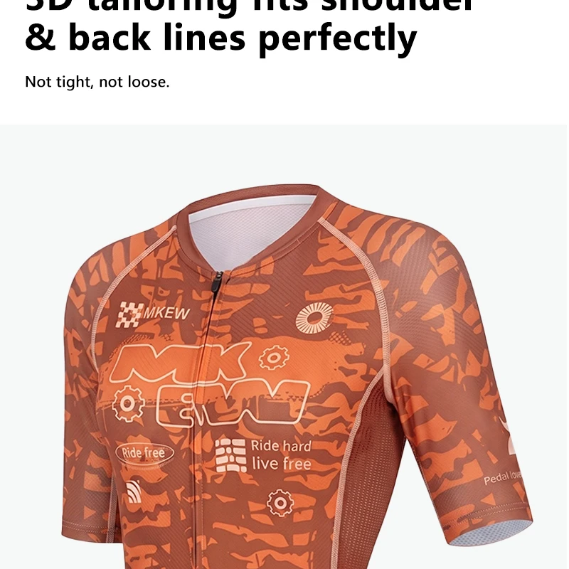 MKEW Men's Breathable Cycling Jersey Pro Team Maillot Summer Spring Road Bike Shirt Lightweight Bicycle Clothing