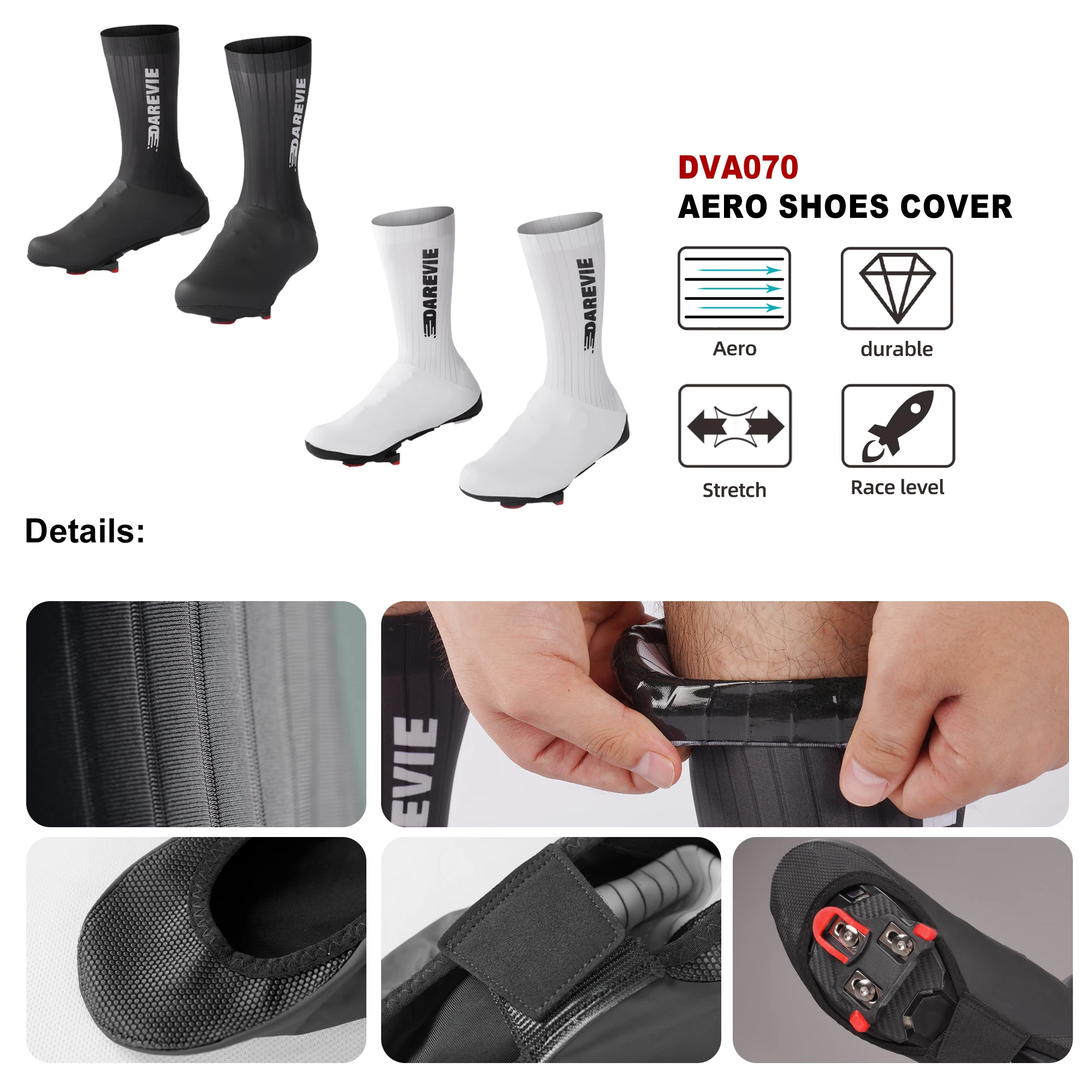 DAREVIE AERO Cycling Shoes Covers UCI Length Reduces Wind Resistance Waterproof Anti-Slip MTB Road Cycling Men Cycling Socks