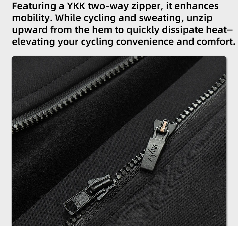 YKYWBIKE Cycling Gilet Bicycle Vest Thermal Winter Windproof 2 Way Zippers Road Bike Anti-Splash Cycling Windbreaker