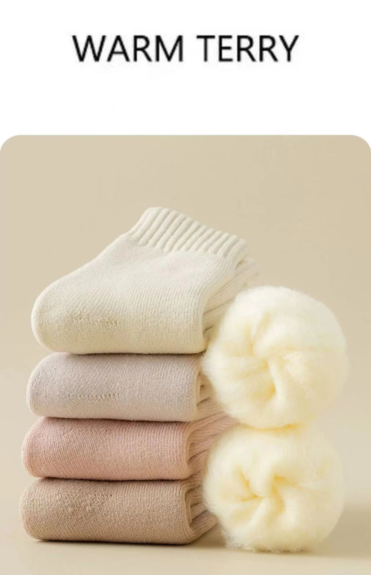 3 Pairs Winter Warm Cashmere Wool Socks Women Markron Thicken Snow Boot Socks Warm Plush Hairy Soft Mid Tube Floor Sleep Socks
