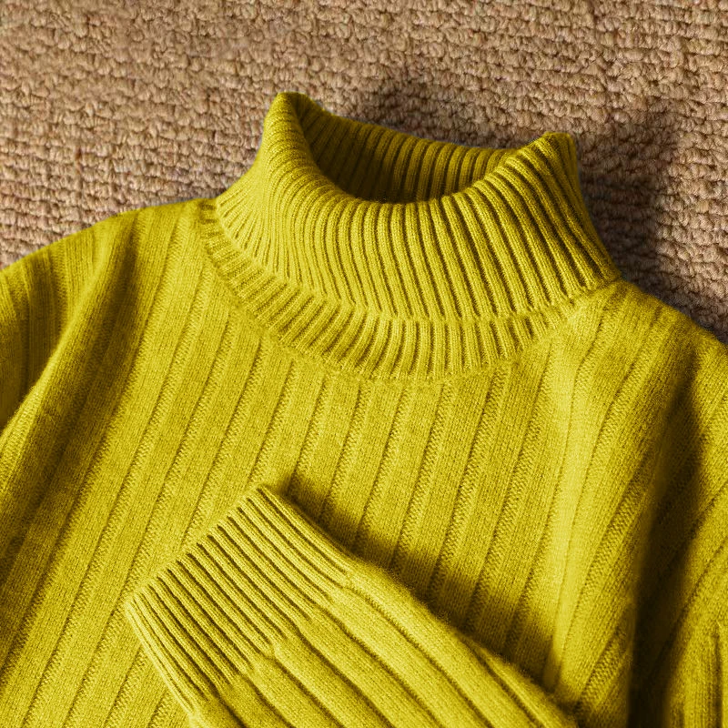 Animal Game Men's Long Turtleneck Stripes Sweater Casual Knitwear Pullover Sweaters Outdoor Warm Thick Heavyweight Cold Blouse