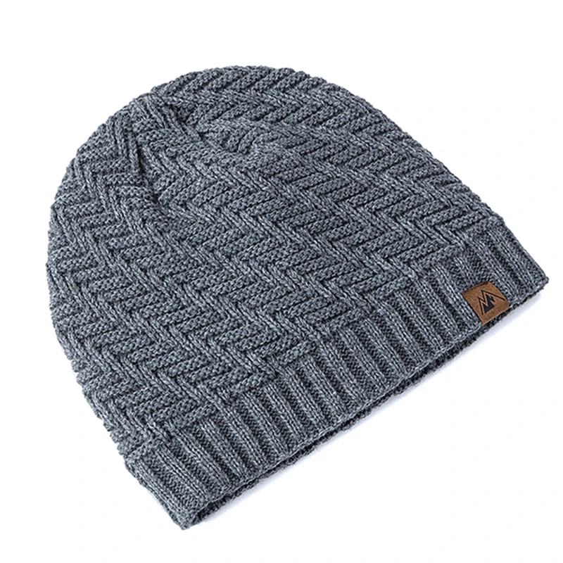 Unisex Peak Labal Winter Hats Fashion Knitted Hats For Men And Women Beanie Cap Outdoor Plush Fur Lined Warm Sports Hats
