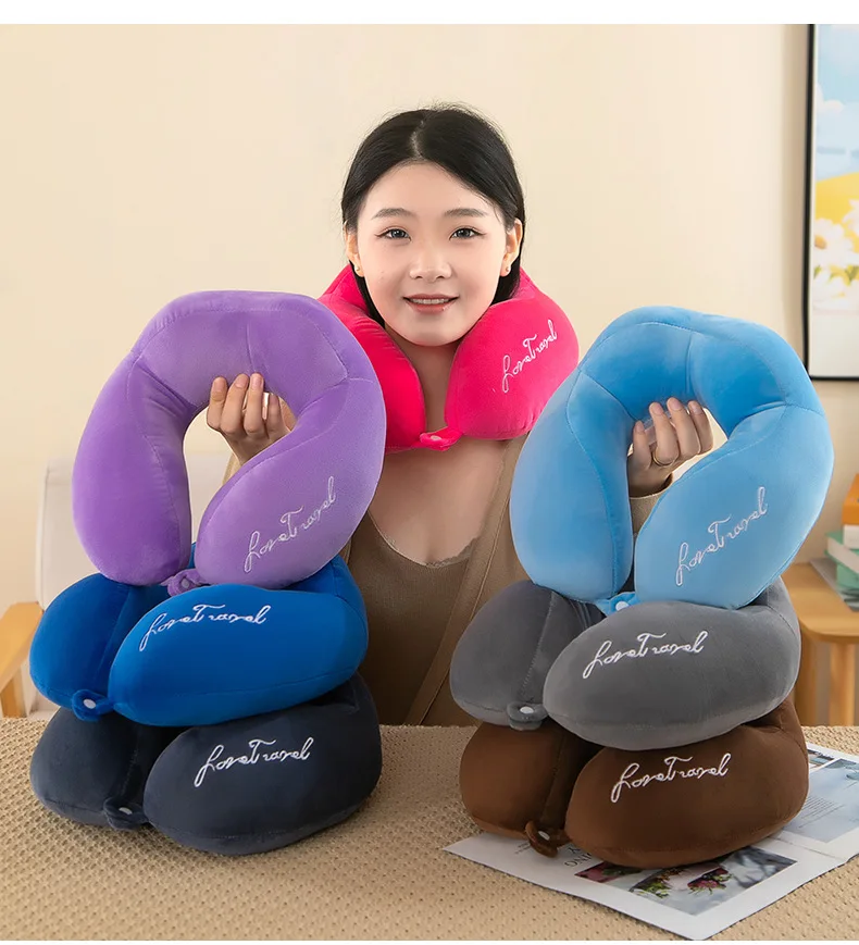Neck Pillow Airplane Car Pillow Travel Healthcare Soft Travel Pillow U Shaped Nap Neck Cushion PP Cotton