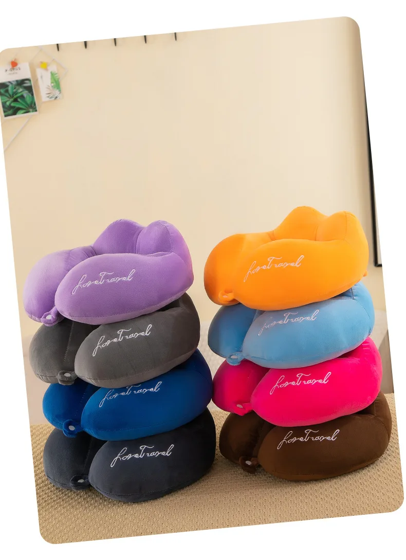 Neck Pillow Airplane Car Pillow Travel Healthcare Soft Travel Pillow U Shaped Nap Neck Cushion PP Cotton