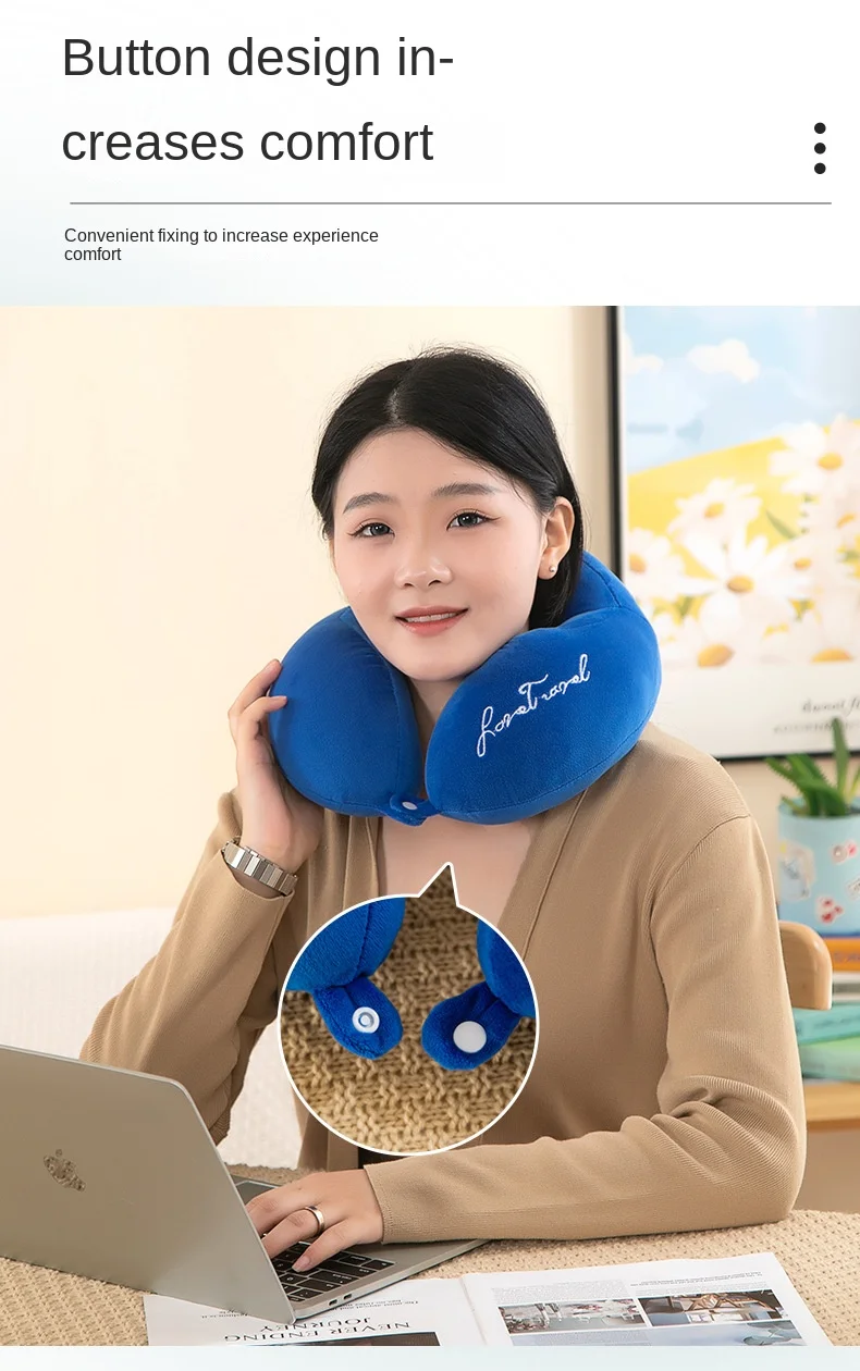 Neck Pillow Airplane Car Pillow Travel Healthcare Soft Travel Pillow U Shaped Nap Neck Cushion PP Cotton