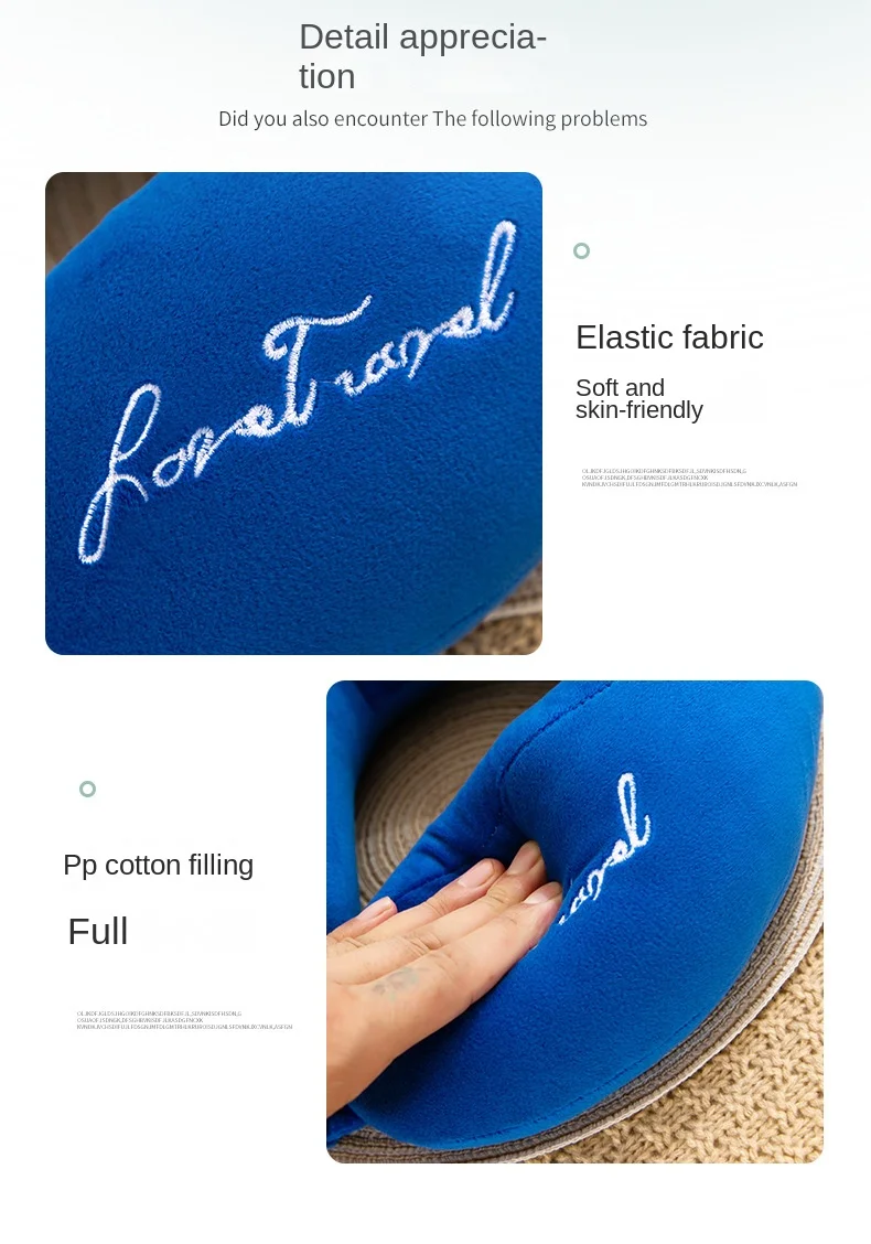 Neck Pillow Airplane Car Pillow Travel Healthcare Soft Travel Pillow U Shaped Nap Neck Cushion PP Cotton