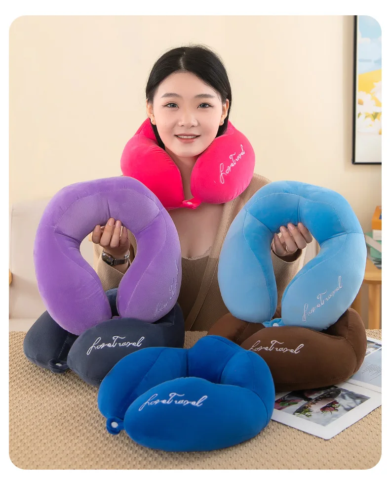 Neck Pillow Airplane Car Pillow Travel Healthcare Soft Travel Pillow U Shaped Nap Neck Cushion PP Cotton