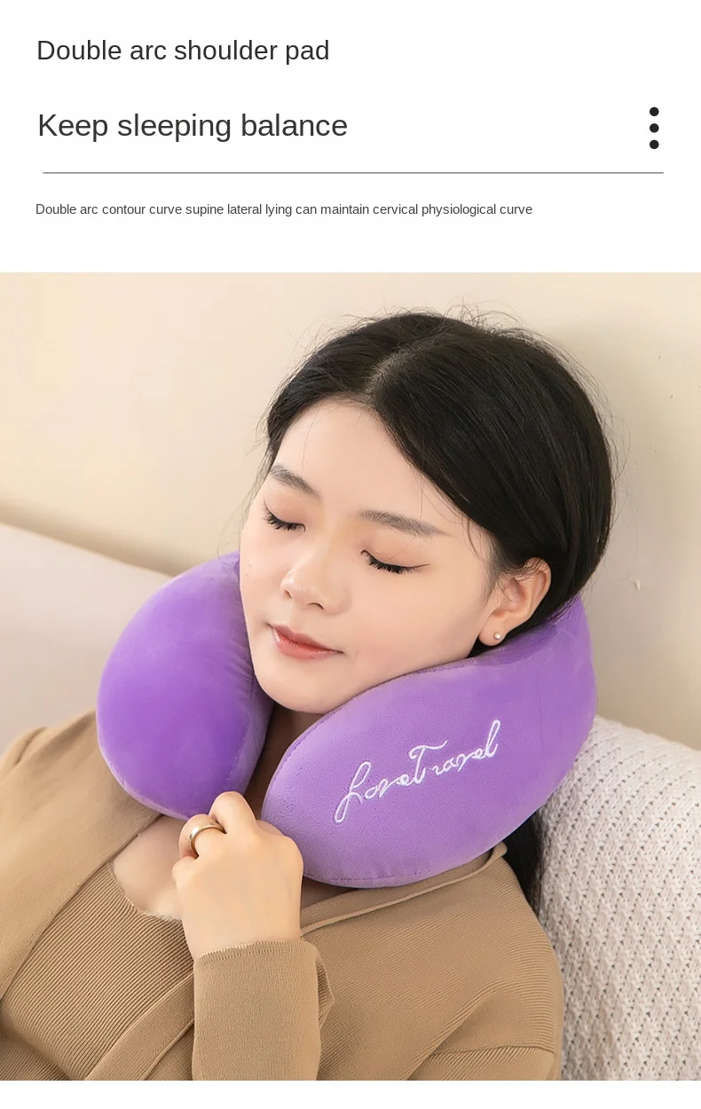 Neck Pillow Airplane Car Pillow Travel Healthcare Soft Travel Pillow U Shaped Nap Neck Cushion PP Cotton