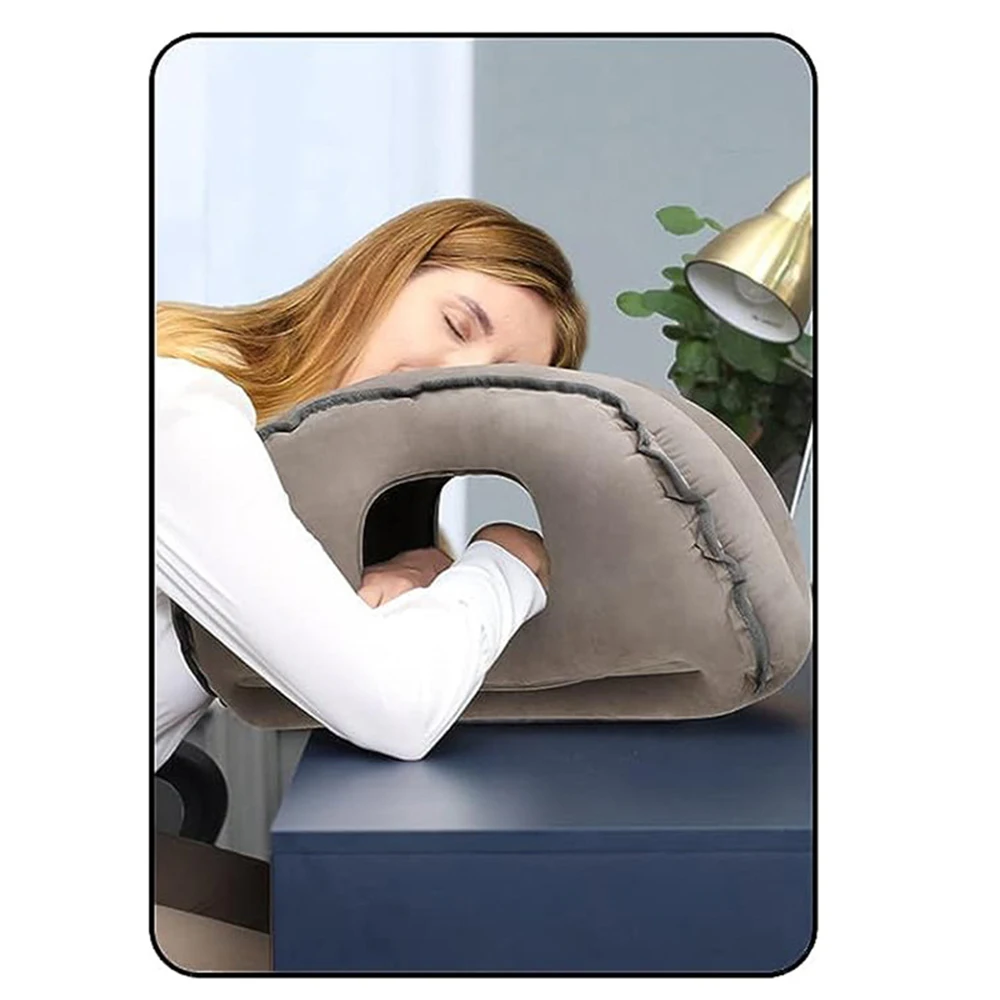 Inflatable Travel Pillows for Airplanes, Blow Up Travel Pillow for Train Office Car with Chin and Neck Support for Sleep Support