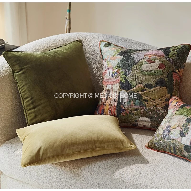 Medicci Home Toscana Garden Decorative Cushion Cover Luxurious Charm Of Italian Salon Retro Lumbar Pillow Case For Living Room