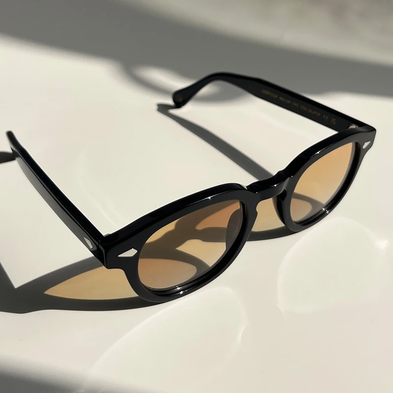44/46/49size Black Acetate Sunglasses Man Johnny Depp Lemtosh Polarized Glasses Woman Luxury Brand Vintage Fashion Eyeglasses