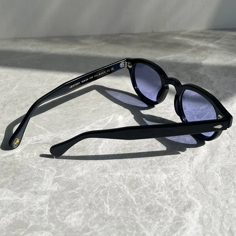 44/46/49size Black Acetate Sunglasses Man Johnny Depp Lemtosh Polarized Glasses Woman Luxury Brand Vintage Fashion Eyeglasses