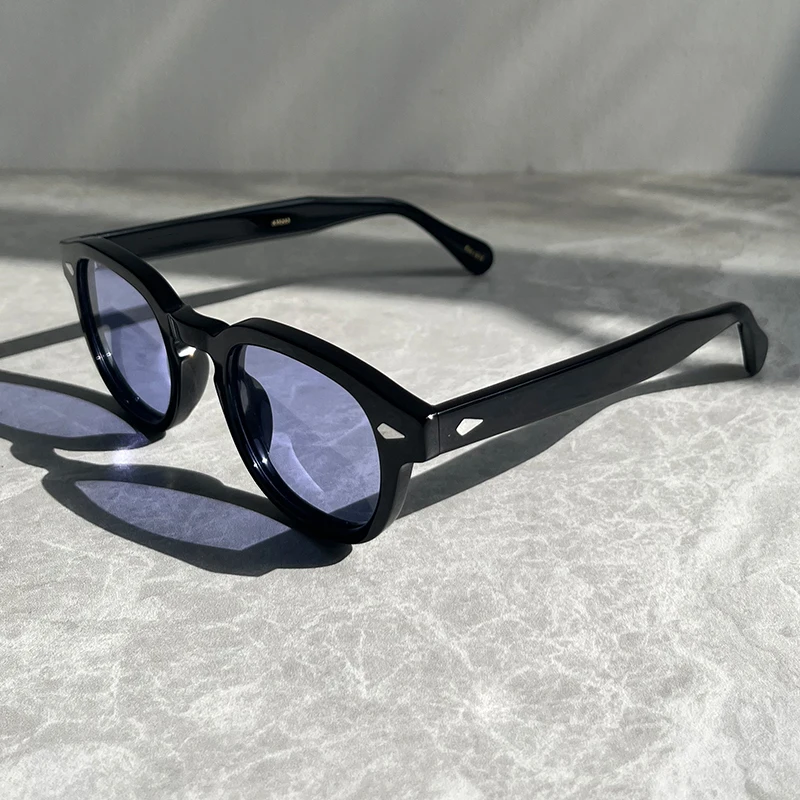 44/46/49size Black Acetate Sunglasses Man Johnny Depp Lemtosh Polarized Glasses Woman Luxury Brand Vintage Fashion Eyeglasses